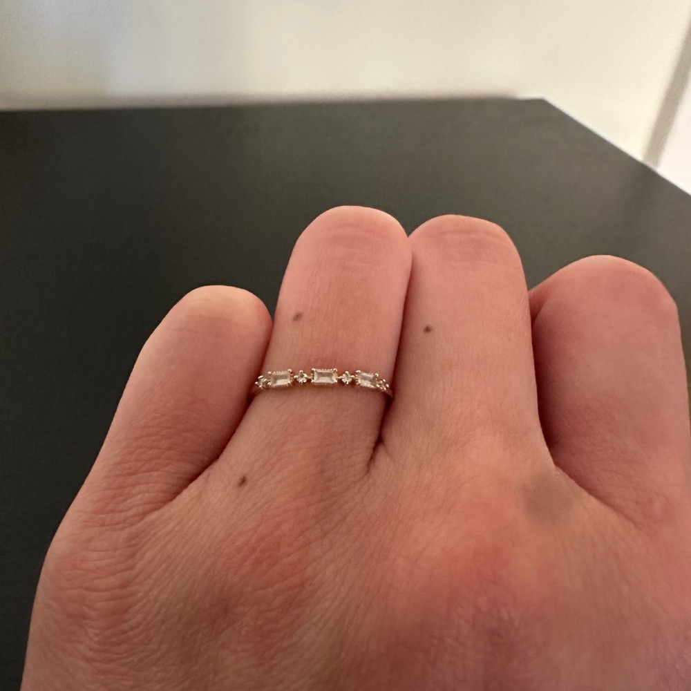 Gorjana Topaz and Diamond Baguette Ring